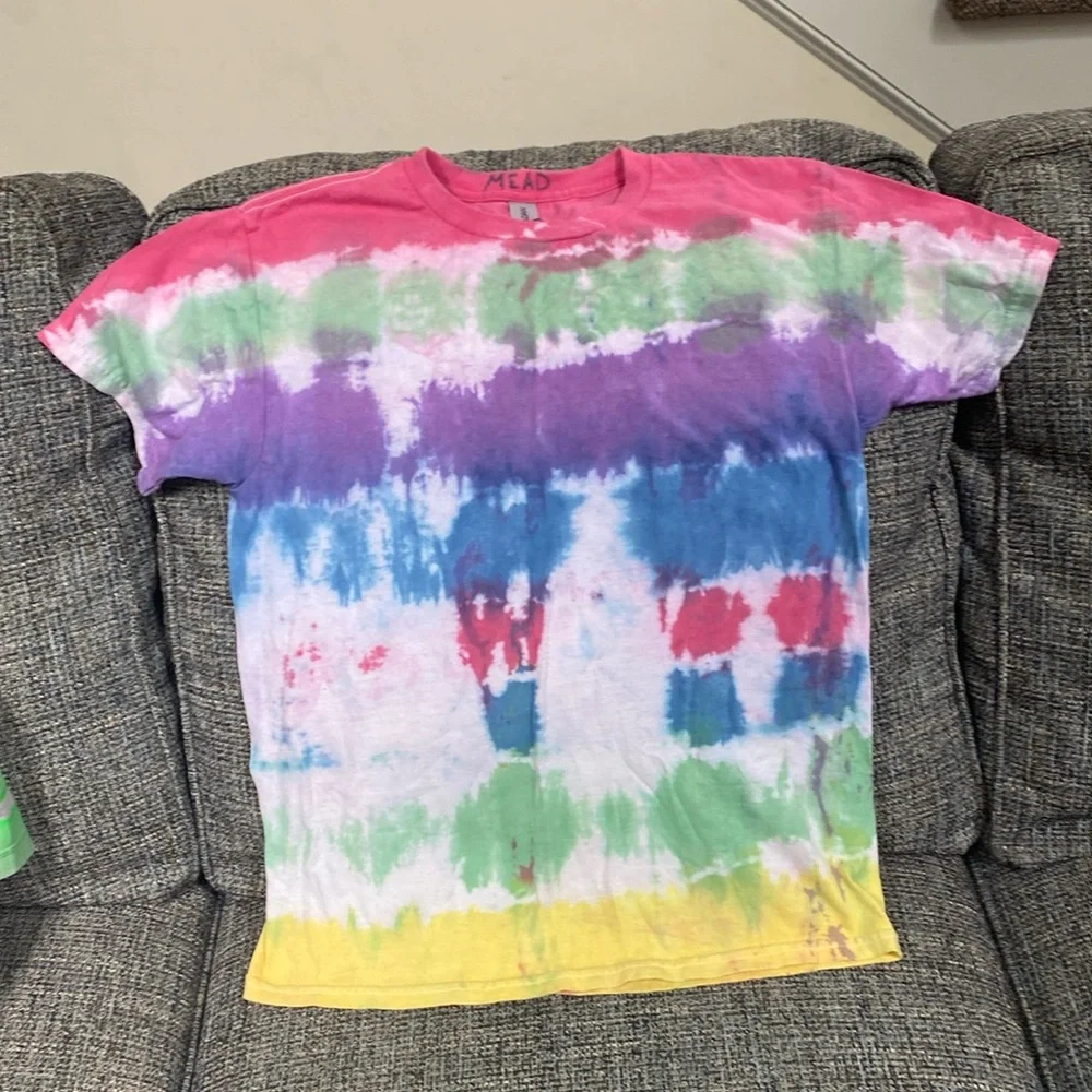Unisex Tie Dye Multi-Color T-Shirt by Gildan, Heavy Cotton, Size Youth L